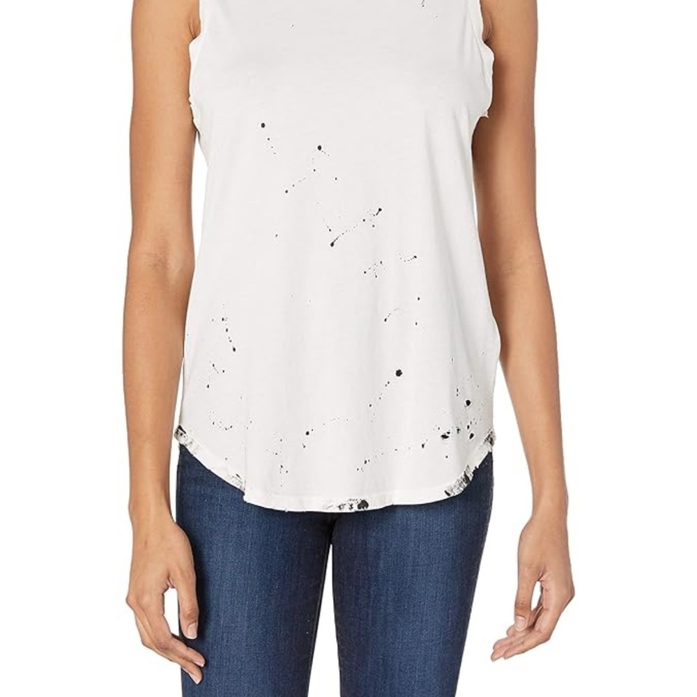 Ag Adriano Goldschmied Cream Sleeveless Muscle Tee